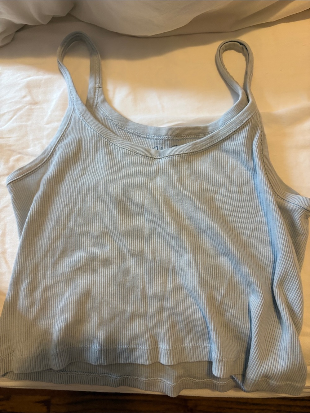 Women’s Ribbed Light Blue Tank Top - Casual Summer Essential